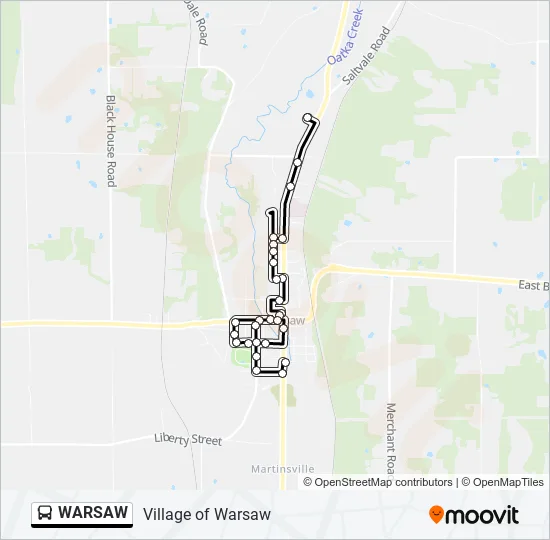 WARSAW Bus Line Map