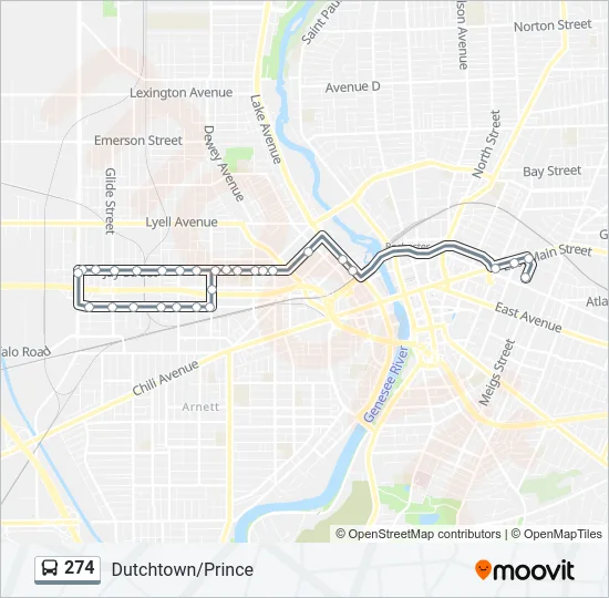 274 Bus Line Map