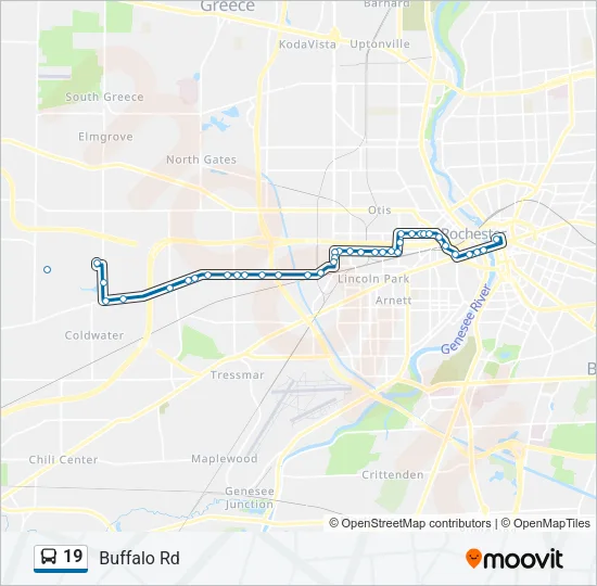 19 Bus Line Map