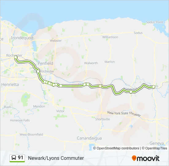 91 Bus Line Map