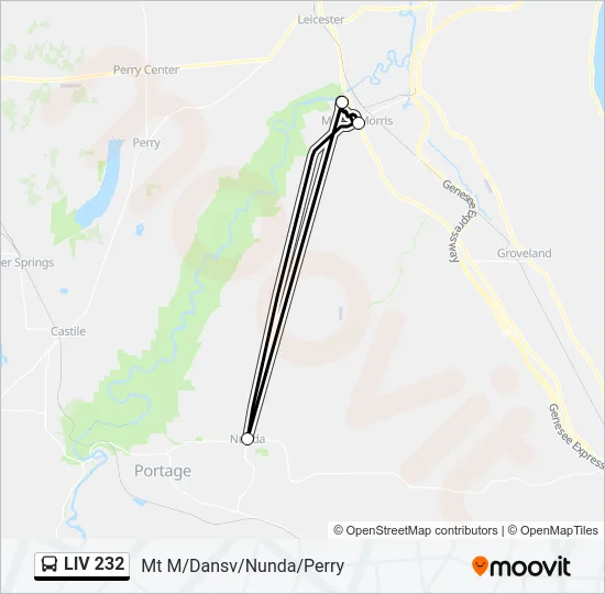 LIV 232 Bus Line Map