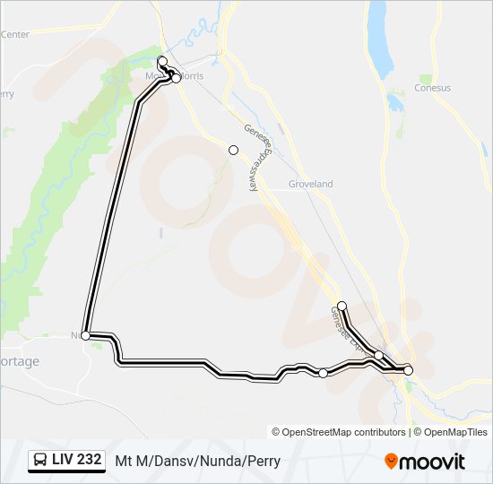 LIV 232 bus Line Map