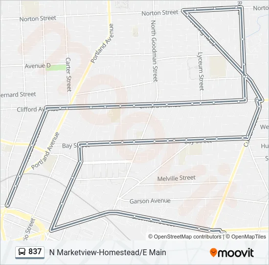 837 Bus Line Map