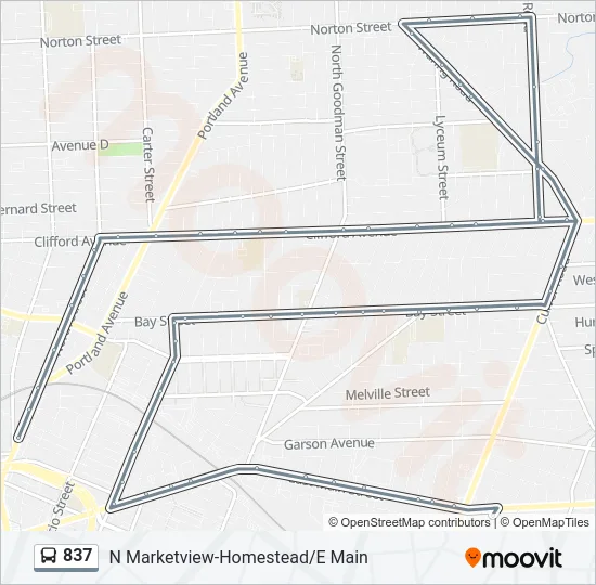 837 Bus Line Map