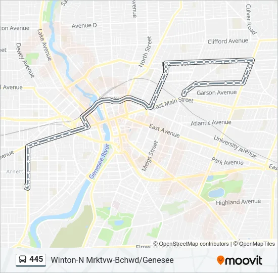 445 Bus Line Map