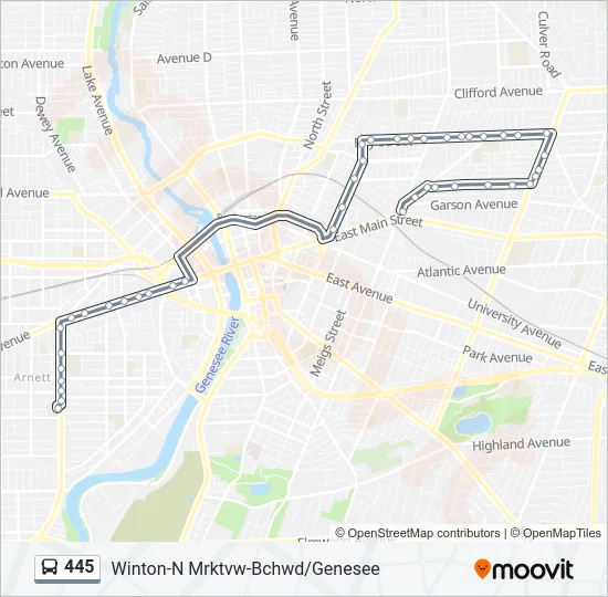 445 Bus Line Map