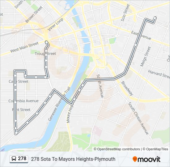 278 bus Line Map