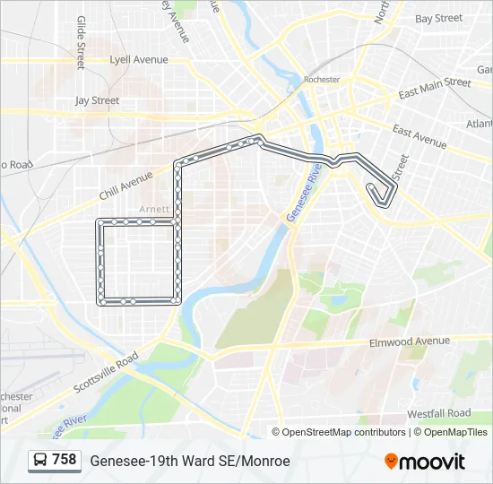 758 Bus Line Map