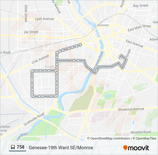 758 Bus Line Map
