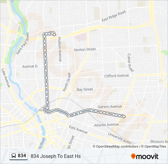 834 Bus Line Map