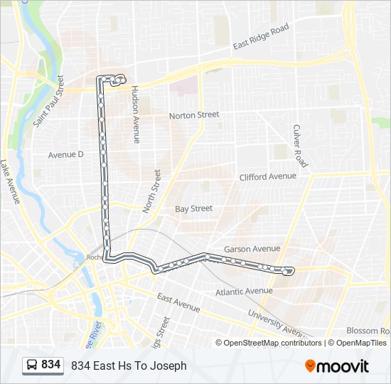 834 bus Line Map