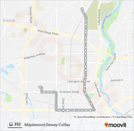 352 Bus Line Map