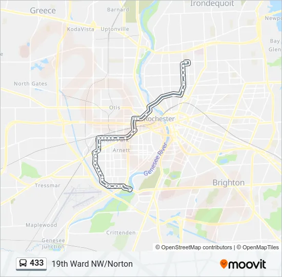 433 Bus Line Map