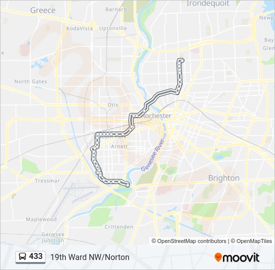 433 bus Line Map