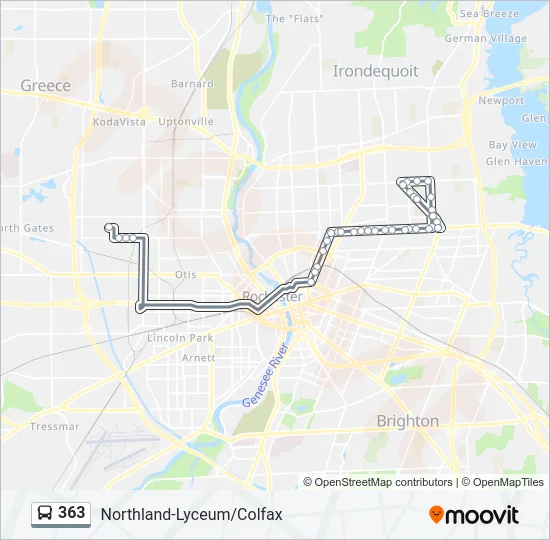 363 Bus Line Map