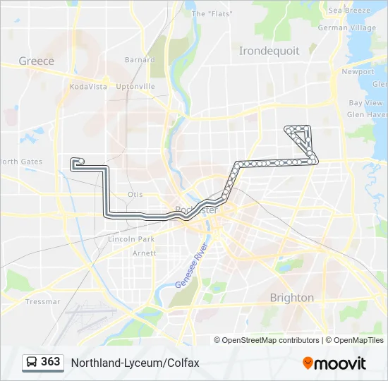 363 Bus Line Map