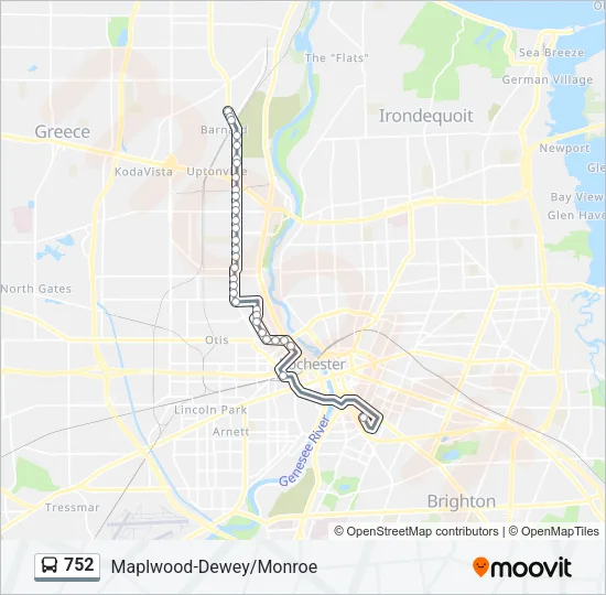 752 Bus Line Map