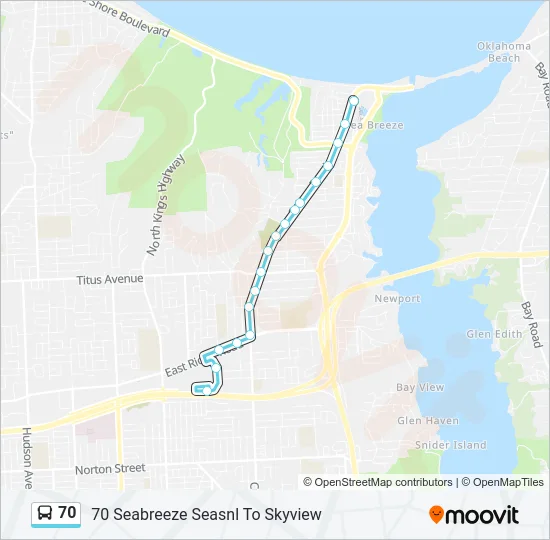 70 Bus Line Map