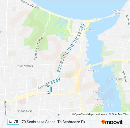 70 Bus Line Map