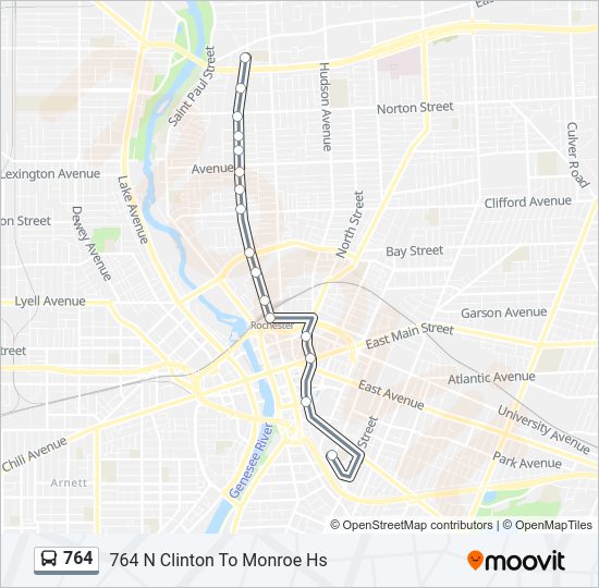 764 bus Line Map