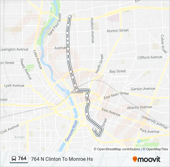 764 Bus Line Map