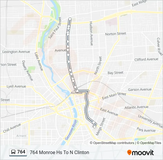 764 Bus Line Map