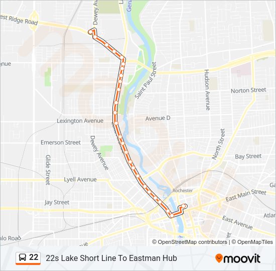 22 bus Line Map