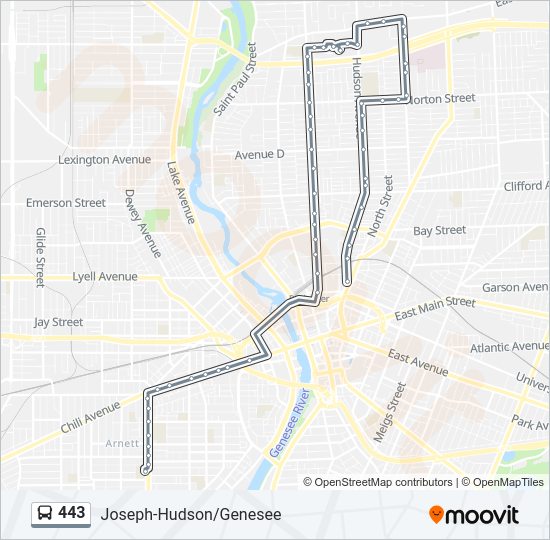 443 bus Line Map