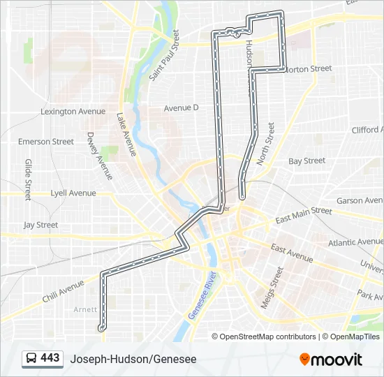 443 Bus Line Map