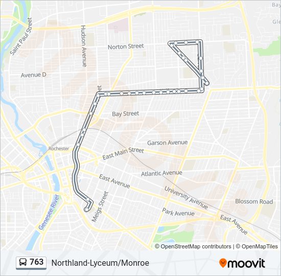 763 bus Line Map