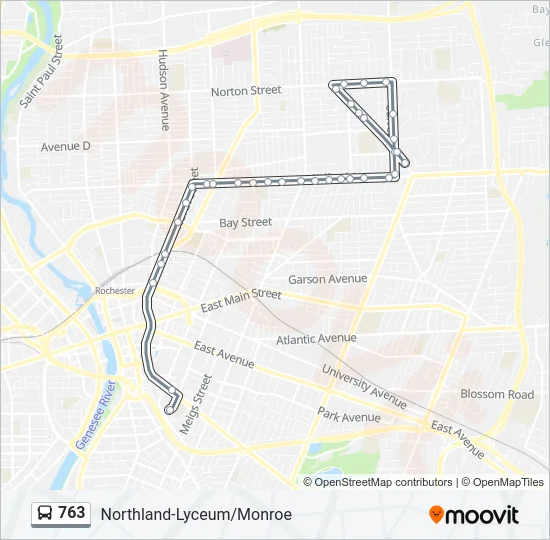 763 Bus Line Map
