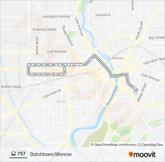 757 Bus Line Map