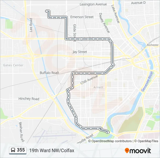 355 Bus Line Map