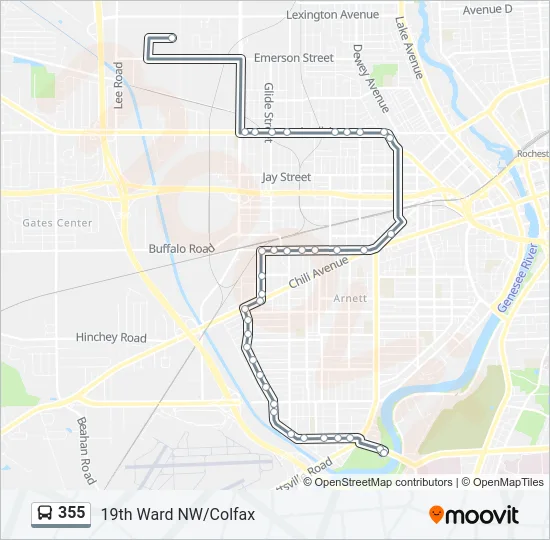 355 Bus Line Map