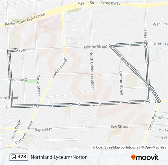 428 Bus Line Map