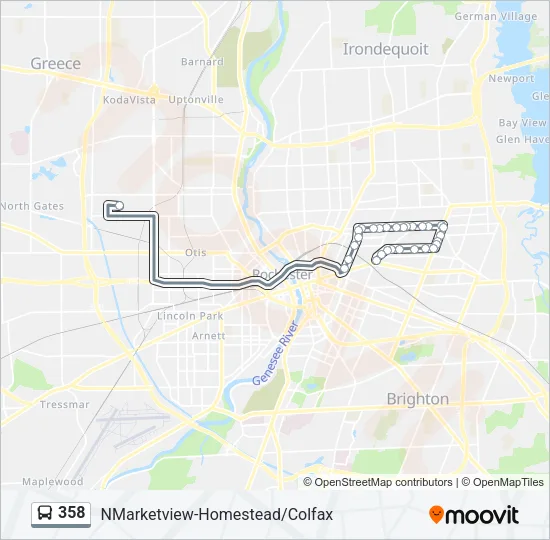 358 Bus Line Map