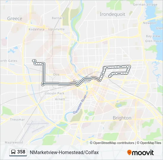 358 Bus Line Map