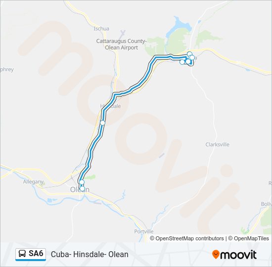 SA6 bus Line Map