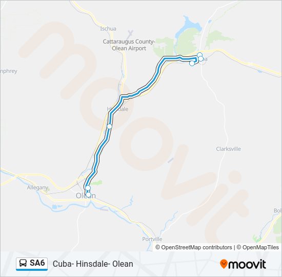 SA6 Bus Line Map