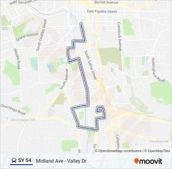 SY 54 Bus Line Map