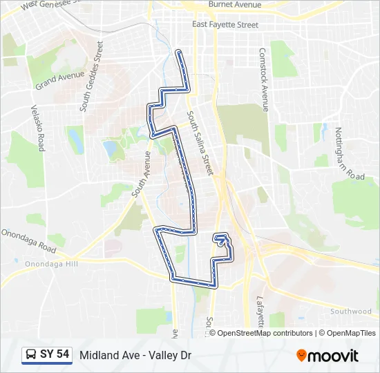 SY 54 Bus Line Map