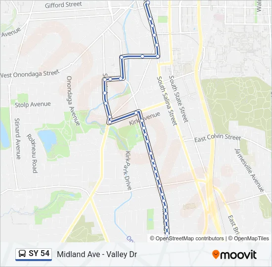 SY 54 Bus Line Map