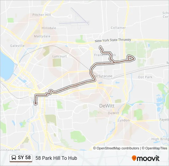 SY 58 Bus Line Map