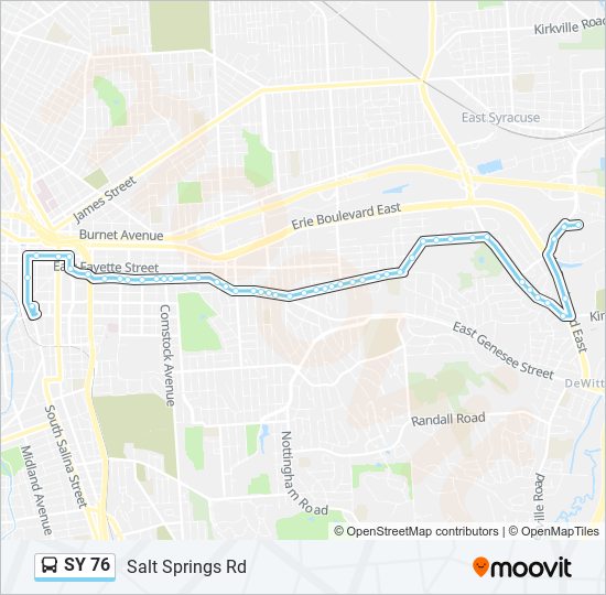 SY 76 bus Line Map