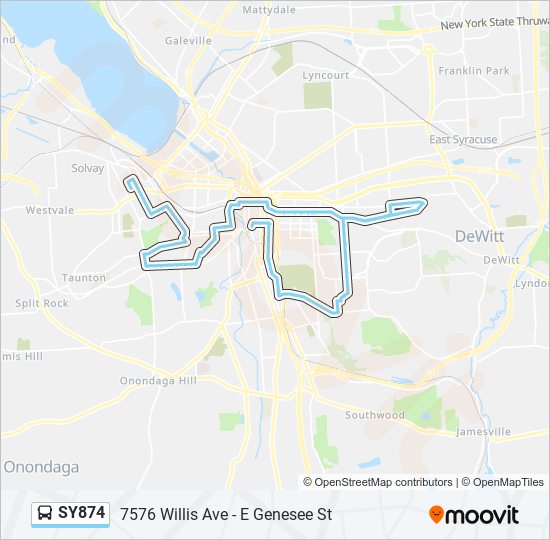 SY874 Bus Line Map