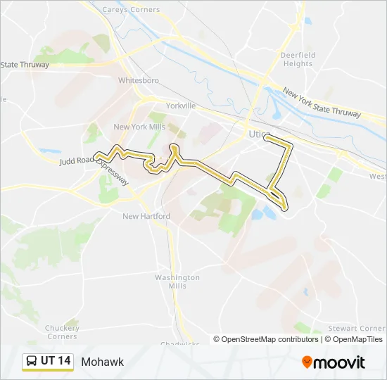 UT 14 Bus Line Map