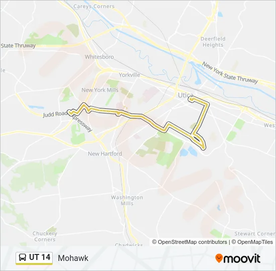 UT 14 Bus Line Map