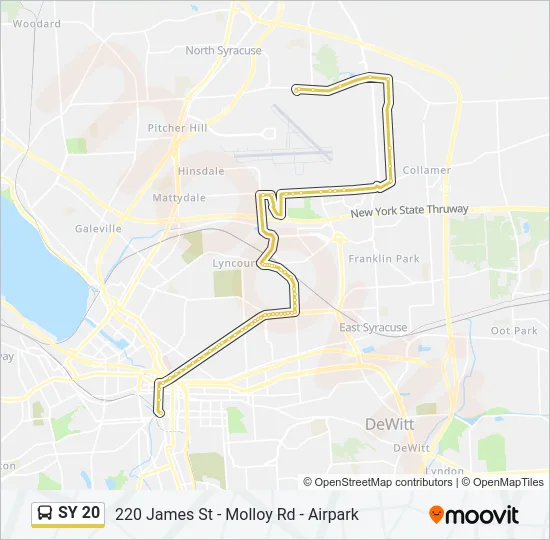 SY 20 Bus Line Map