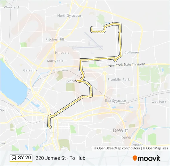SY 20 Bus Line Map