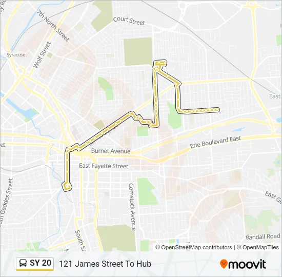SY 20 Bus Line Map